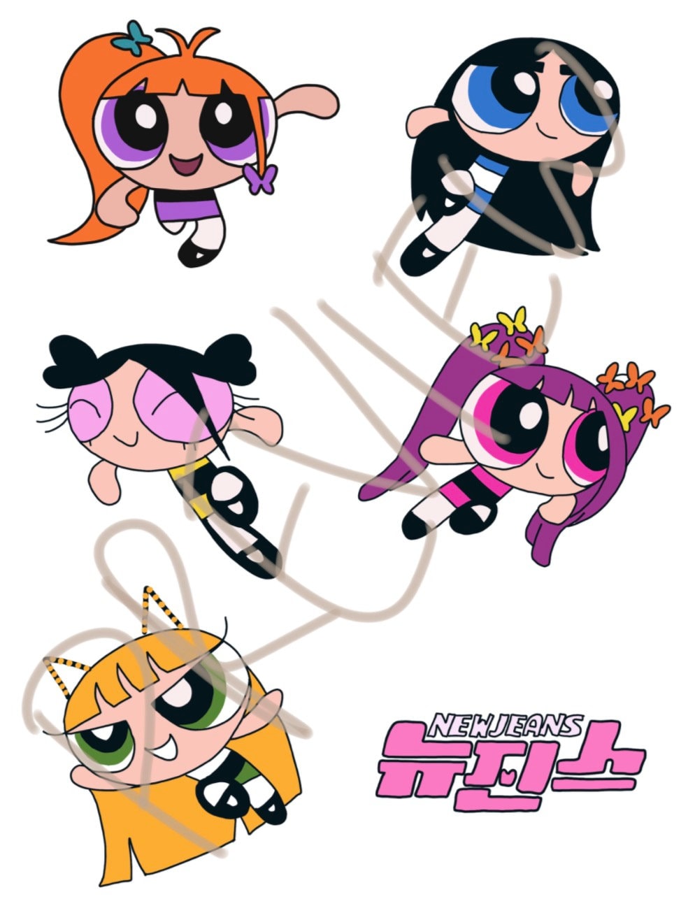 New Jeans Powerpuff Girl Digital Download Stickers - Etsy