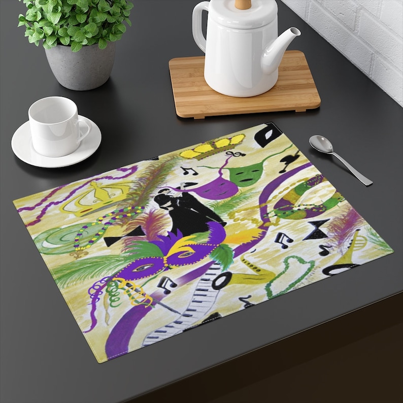 Mardi Gras party house Placemat of my art Mardi Gras table decorations place mats Mardi Gras gift or party decoration New