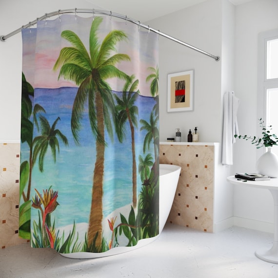 Palm trees shower curtain deals
