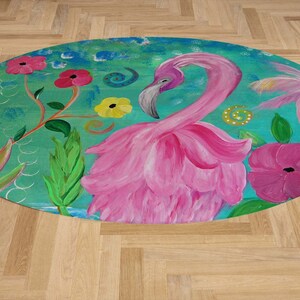 Flamingo Fantasy Garden Tropical Coastal Beach Home Indoor Area Rugs of ...