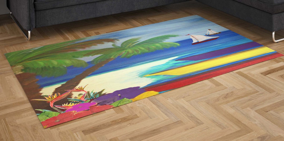 Boats Docked Coastal Home Area Rugs With My Art. Etsy