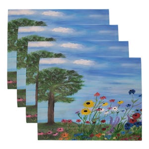 Wildflowers country garden Placemat Set of four.