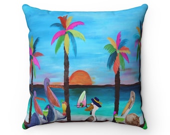 18x18 Tiki Bar Beach Party Chic Funny Colorful Tiki God Head Throw Pillow Multicolor 18x18 Tiki Bar Beach Party Chic Funny Colorful Tiki God Head Throw Pillow Multicolor