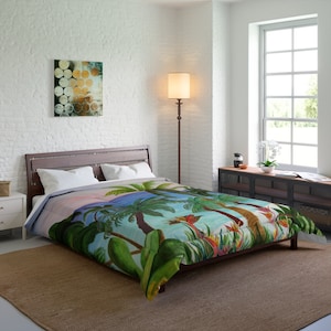 Palm tree top crib bedding