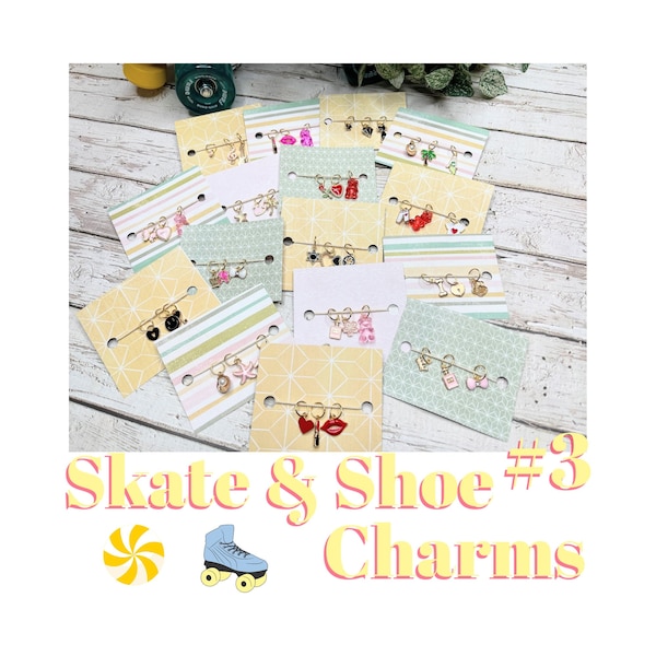 Roller Skate Charms, 3-Piece Shoelace Charms, Bracelet Charms, Necklace Charms, Phone Charms, Roller Skate Accessories For Fun and Style