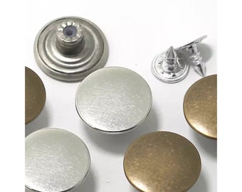 Jean Buttons with Rivets Choose from Bronze or Silver Color in Various Sets, No Sewing Required  FAST USA SHIP