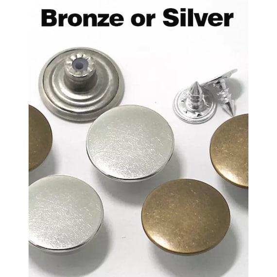 Jean Buttons With Rivets Choose From Bronze or Silver Color in Various  Sets, No Sewing Required FAST USA SHIP 