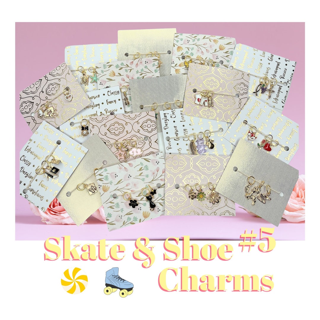 Roller Skate Charms, 3piece Shoelace Charms, Bracelet Charms, Necklace