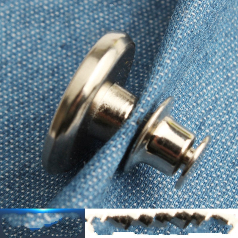 Jean Buttons With Rivets Choose From Bronze or Silver Color in Various  Sets, No Sewing Required FAST USA SHIP 