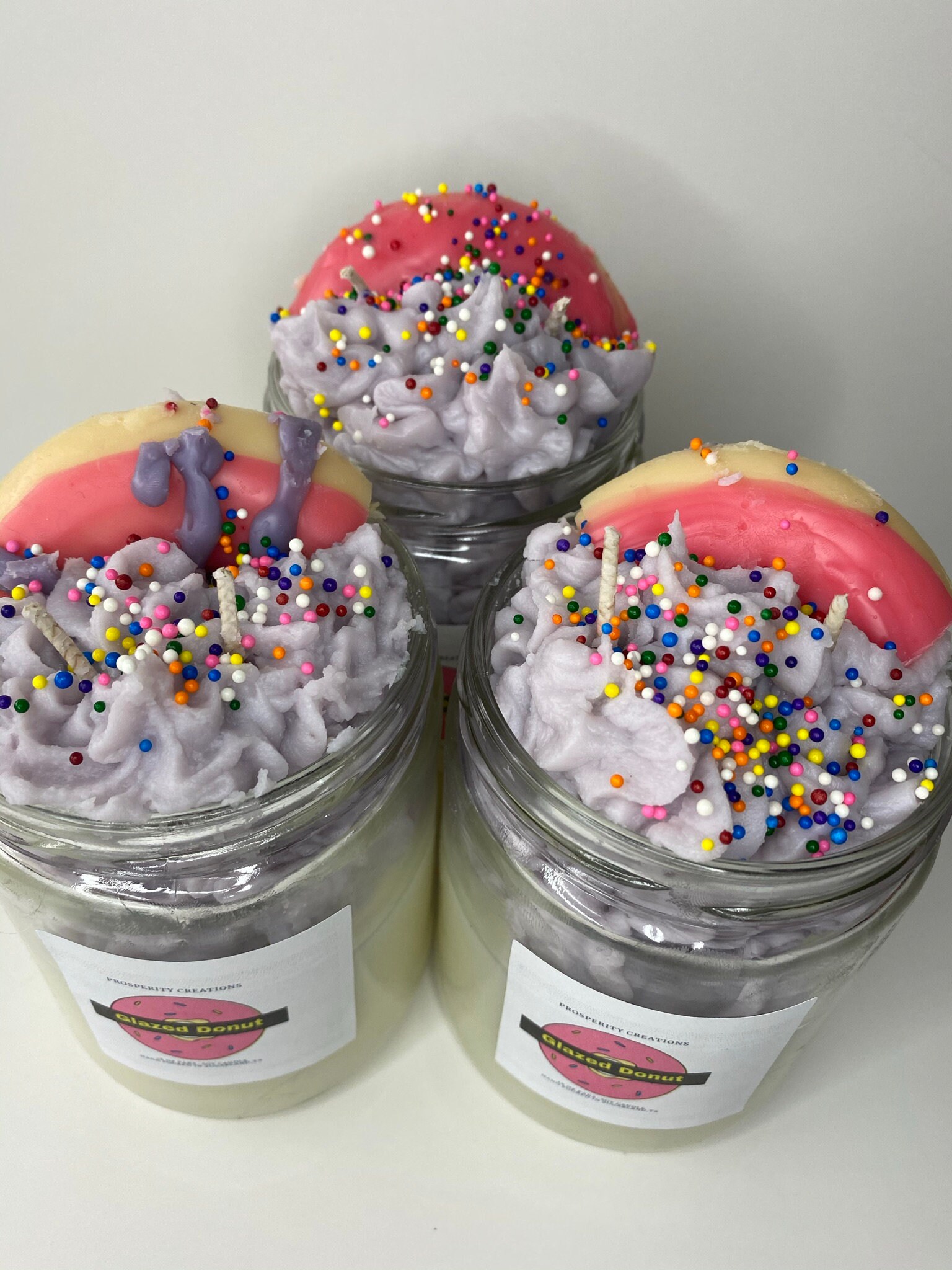 Large Glazed Donut Candle Donut Shop Gift Highly Scented Etsy