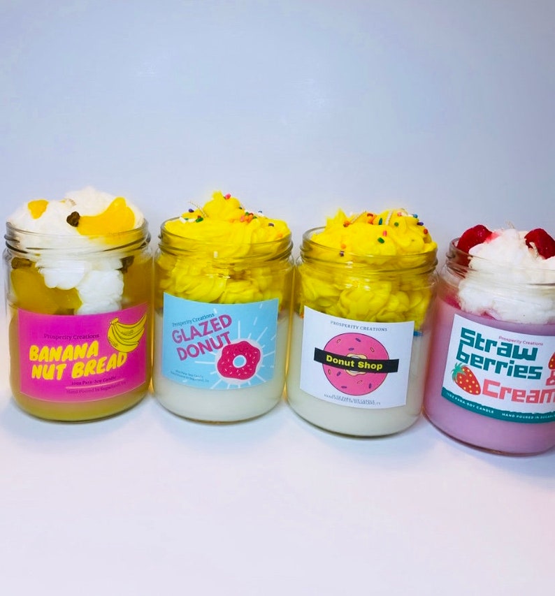 Large Glazed Donut Candle Donut Shop Gift Highly Scented Etsy