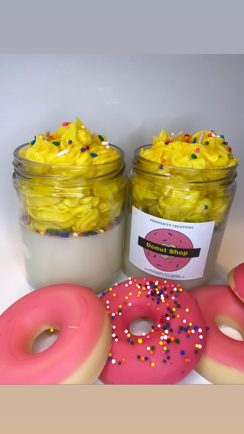 Large Glazed Donut Candle Donut Shop Gift Highly Scented Etsy