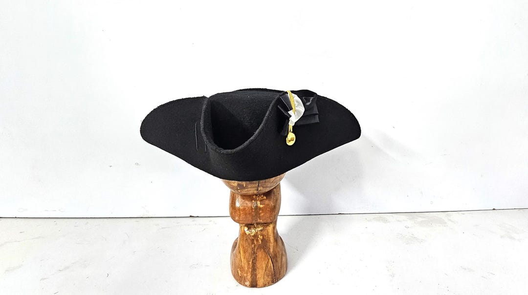 ? Vintage Black Felt Riding Style Hat with Gold Buckle Accent Western Express Felt Finish Cowboy Hat - Cattleman Style  main image 2