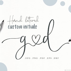 Aangepaste initialen met een verbindend hart, svg png | uniek handgeschreven, cursief, hoofdletters of kleine letters, paarinitialen, tatoeage, digitaal bestand