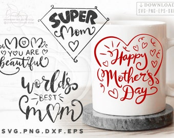 Happy Mother's Day Svg, Motherhood Svg, Super Mom Life Svg Cut File, Cricut Silhouette Sublimation Mothers Day Shirt |Svg, Png, Eps, Dxf,Pdf