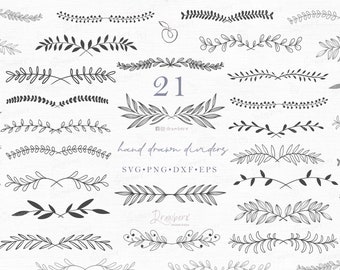Leaf Divider Svg / leaf accents svg, Text Divider, Border Svg, laurel Branch svg, Decorative Elements / svg, png, dxf, eps