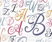 Fancy letters svg, Cursive Alphabet Svg, Hand Lettered Script, Monogram Capital, initials /laser Cut Files, Svg, Png, Eps, Dxf