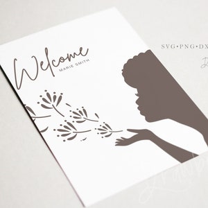 Black Women Silhouette Svg / Black Girl svg / Black Woman blowing heart / afro woman, curly hair / svg cut files / Download image 4
