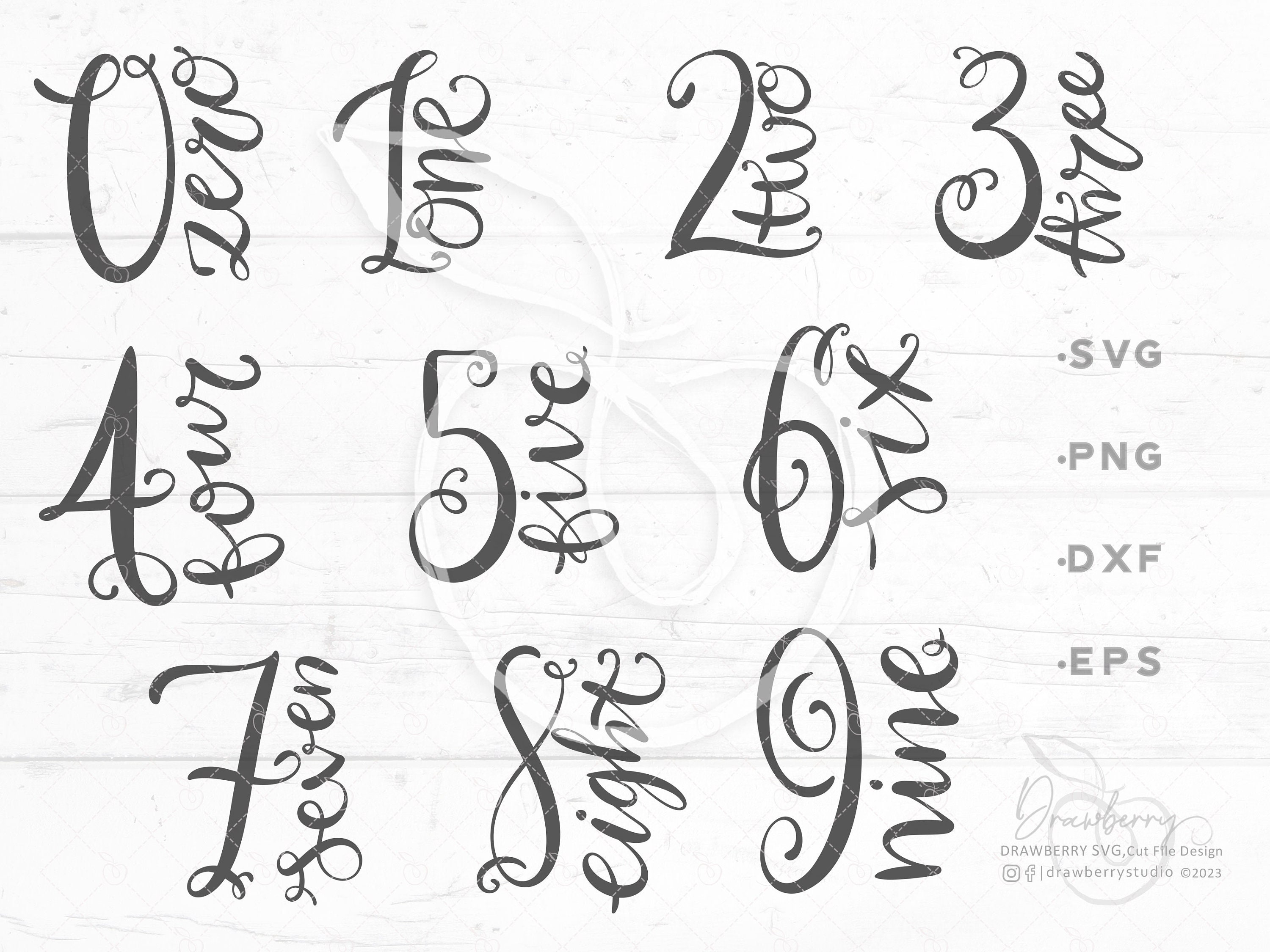 Cursive Numbers Svg Script Numbers SVG Fileshand Etsy Ireland