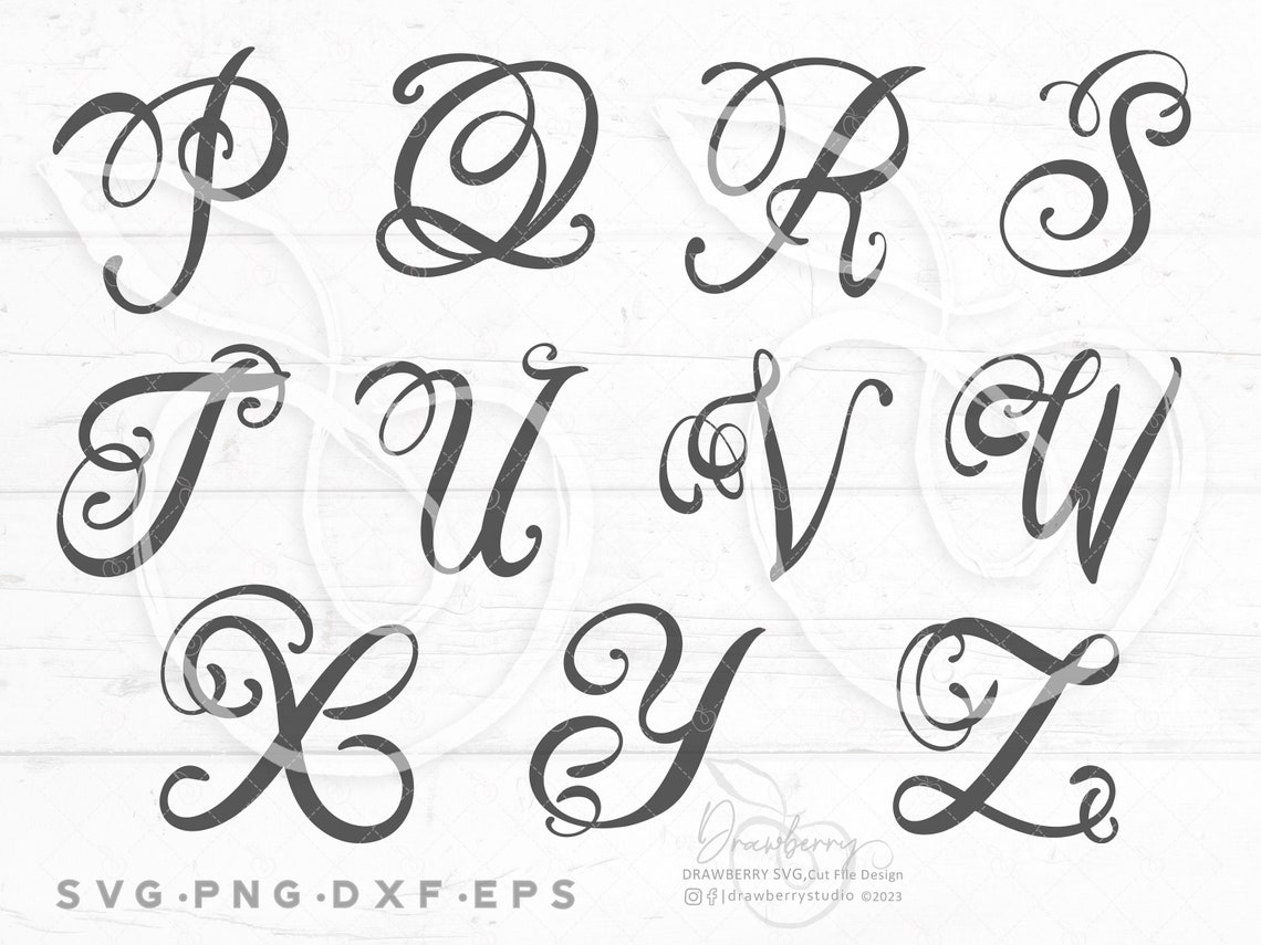 Fancy Letters Svg Hand Lettered Monogram Alphabet Svg - Etsy