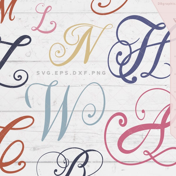 fancy writing paper printable Fancy letters svg / Hand Lettered Cursive Monogram Alphabet Svg / Calligraphy Font Svg / Monogram Letters Svg / Fancy Capital Letter clipart