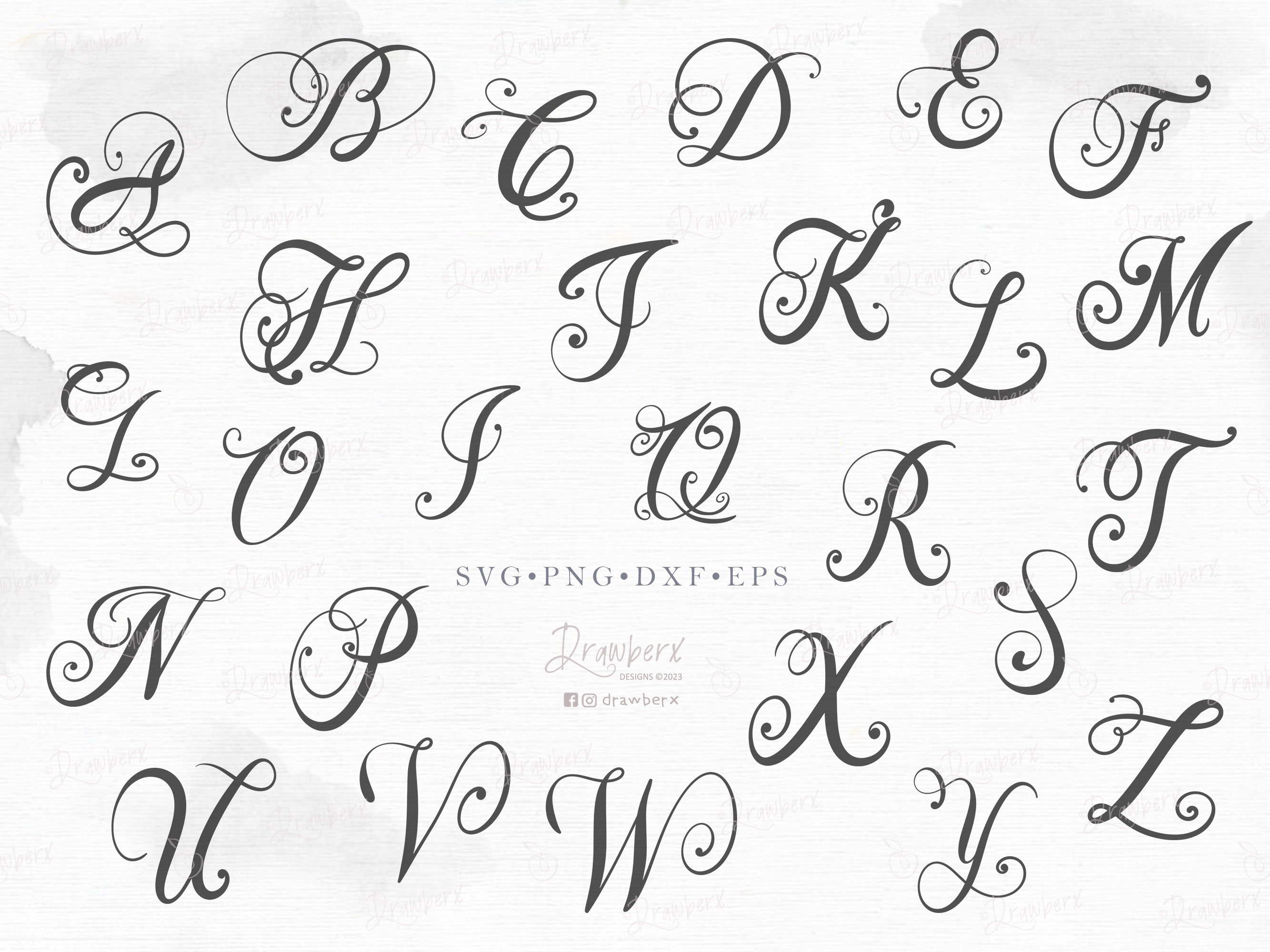 Fancy Letters Svg Cursive Capital Letters Monogram Alphabet Svg Fancy Letters Svg Cursive Capital Letters Monogram Alphabet Svg