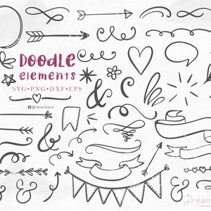 Doodle Flourish accents svg, hand drawn design elements svg, swirl line, swash, swoosh, decorative divider svg, underline, svg, png, eps,dxf