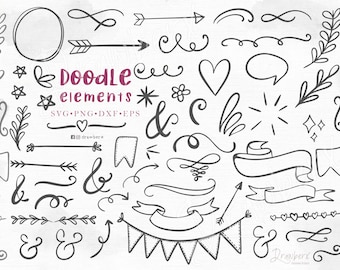 Doodle Flourish accents svg, hand drawn design elements svg, swirl line, swash, swoosh, decorative divider svg, underline, svg, png, eps,dxf