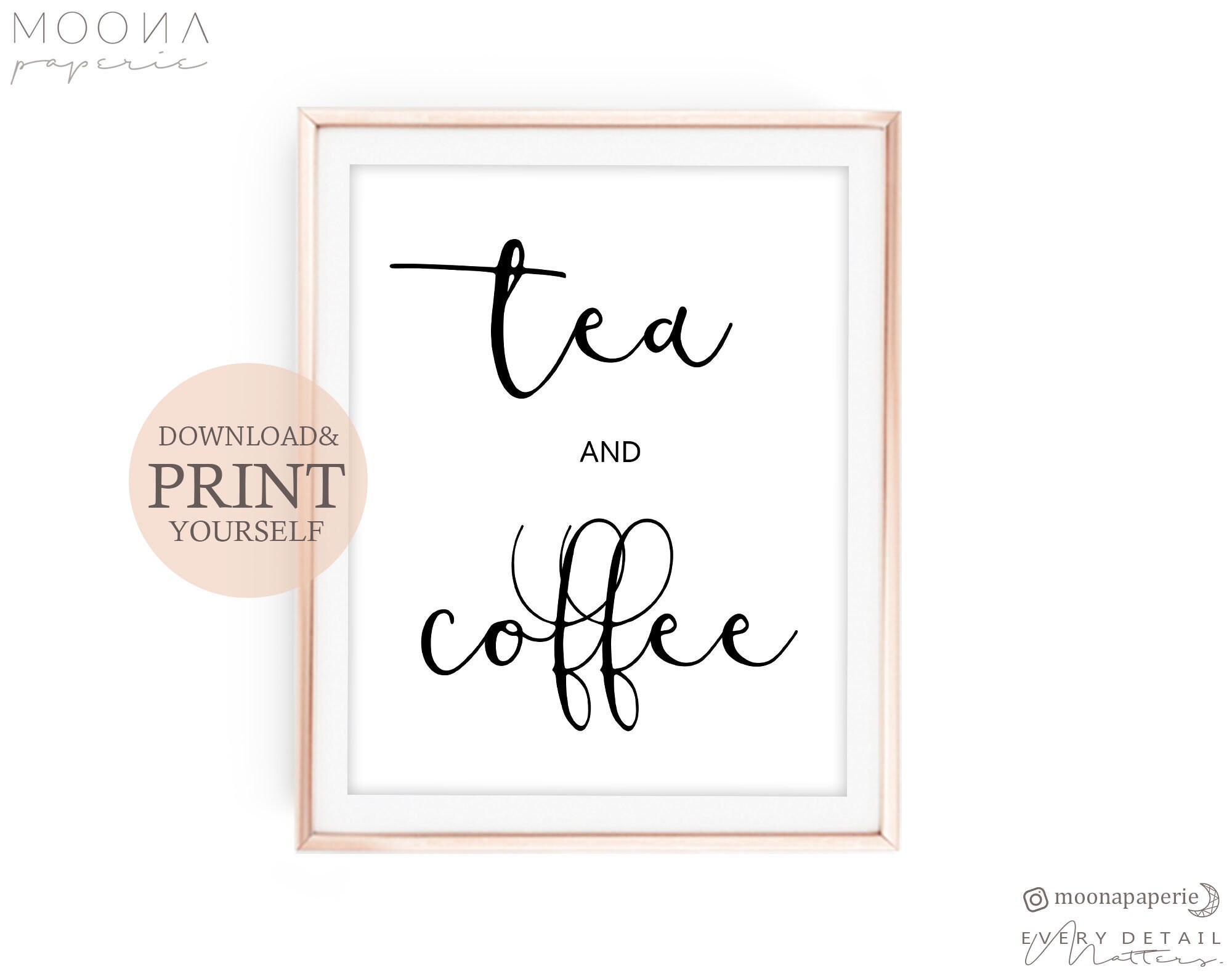 Coffee and Tea Sign Printable Wedding Tea and Coffee Bar Sign | Etsy