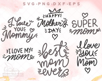 Mothers day Svg bundle, Mother Quotes, Mom life svg, blessed mama, Gift for Mother Cut file, Svg, Png, Eps, Dxf, Pdf, Download