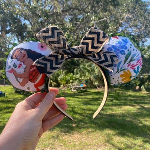 Mouse ears, Moana, one of a kind, handmade, Epcot, animal kingdom, magic kingdom, Mickey ears, pua, floral ears, unique mouse headband