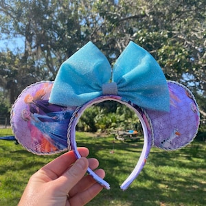Mouse ears - frozen - Anna & Elsa - handmade - one of a kind - Epcot - magic kingdom