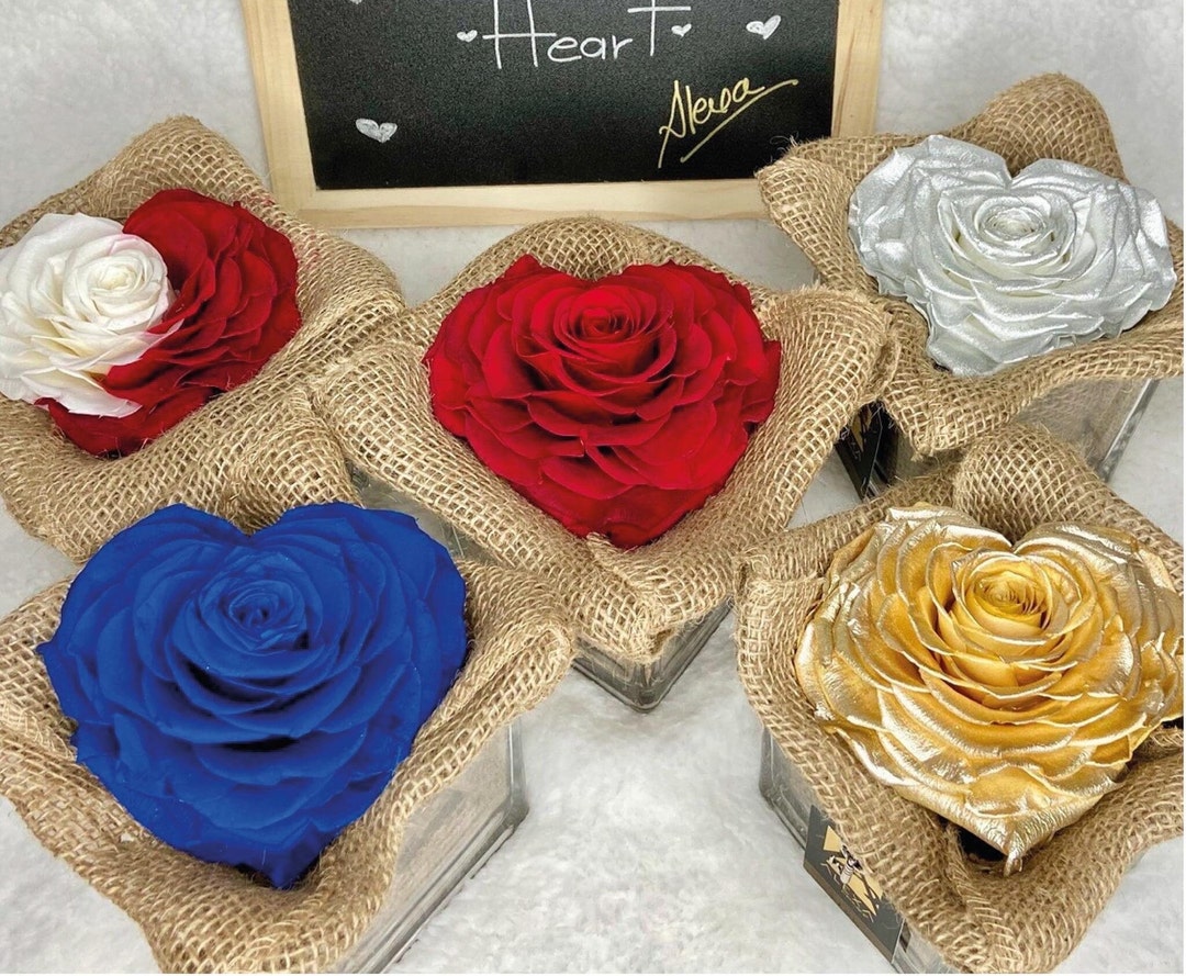 Preserved Roses, Single Heart Rose, Heart Rose, Anniversary Gift ...