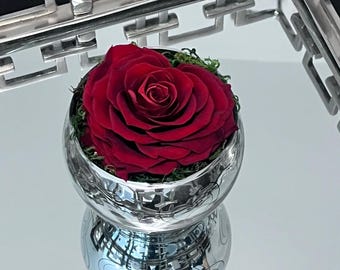 Forever Rose, Single Red Rose, Crystal Vase, Anniversary Gift