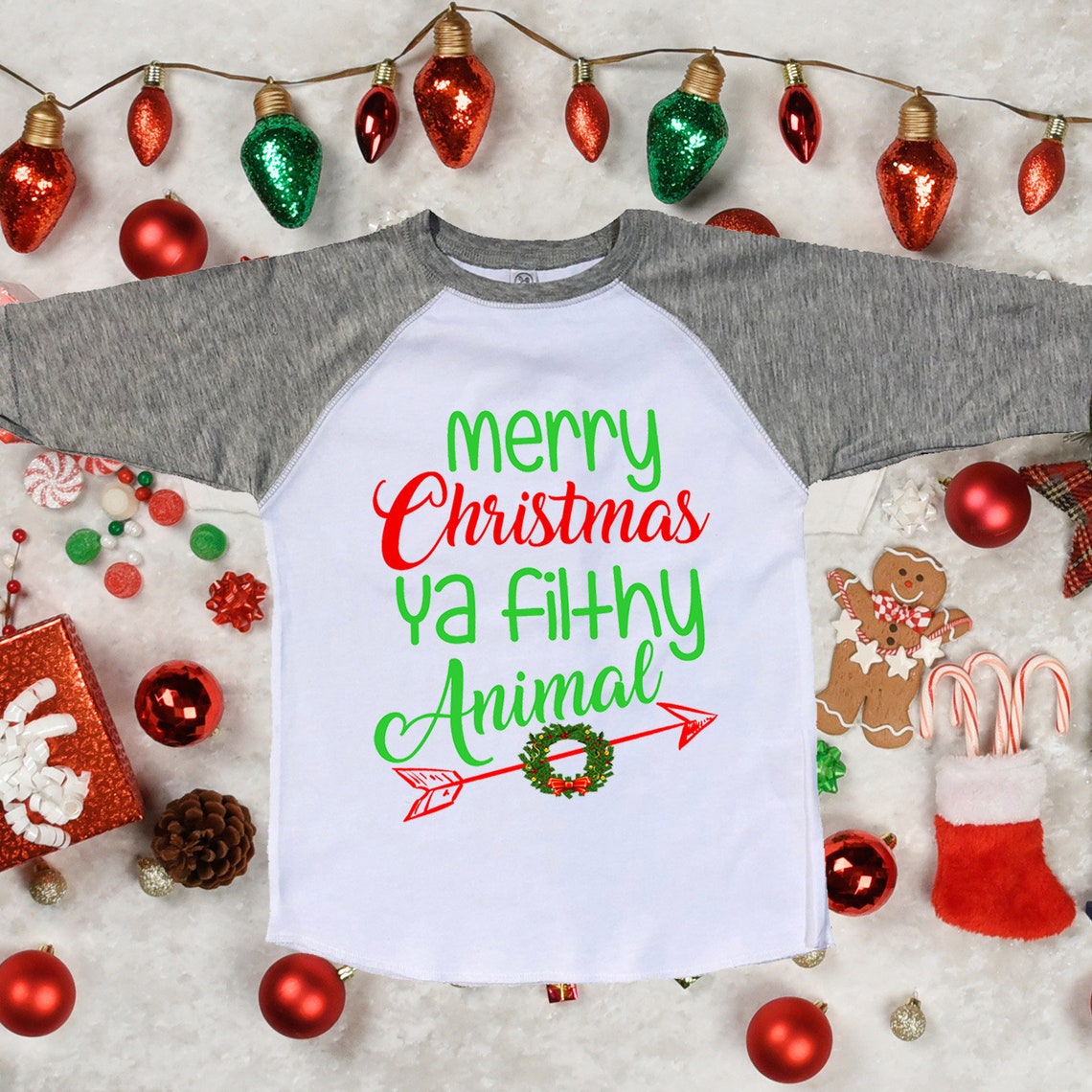 Youth Christmas Shirt Merry Christmas Ya Filthy Animal | Etsy