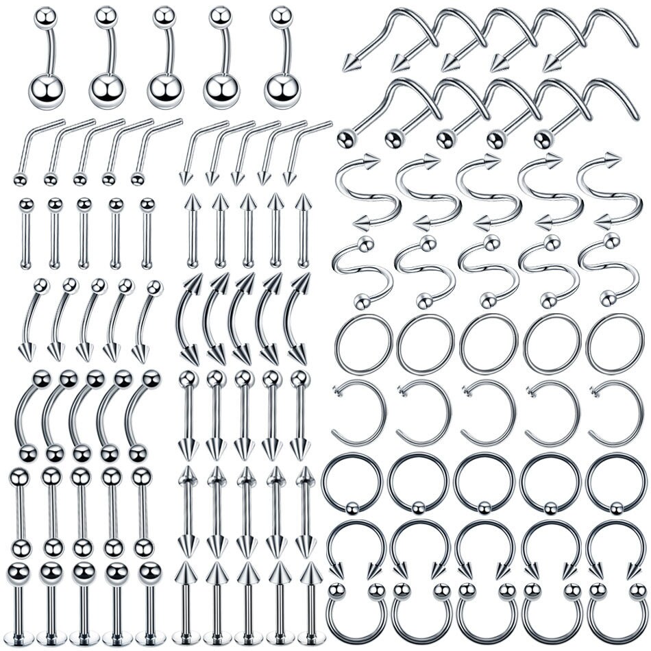 10pc 18G Stainless Steel Body Piercing Jewelry Mix and Match Etsy
