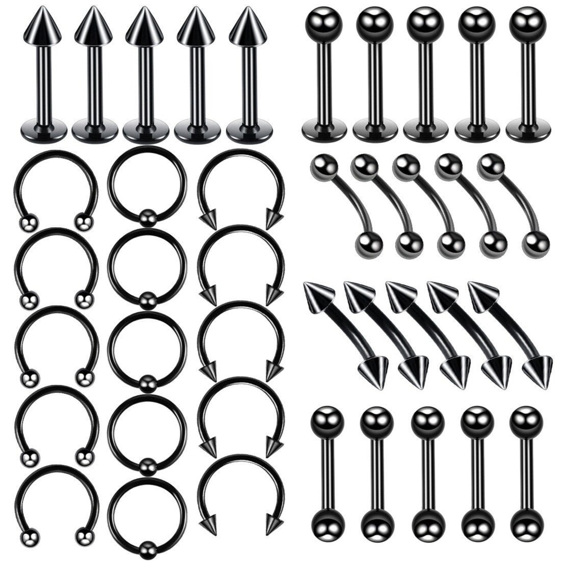 10pc 16G Stainless Steel Body Piercing Jewelry Mix and Match Etsy