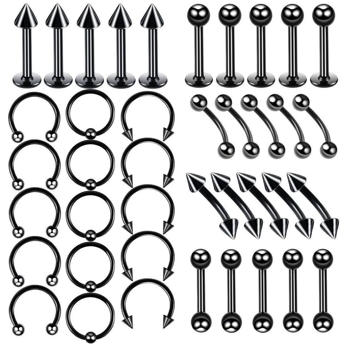 10pc 16G Stainless Steel Body Piercing Jewelry Mix and Match Etsy