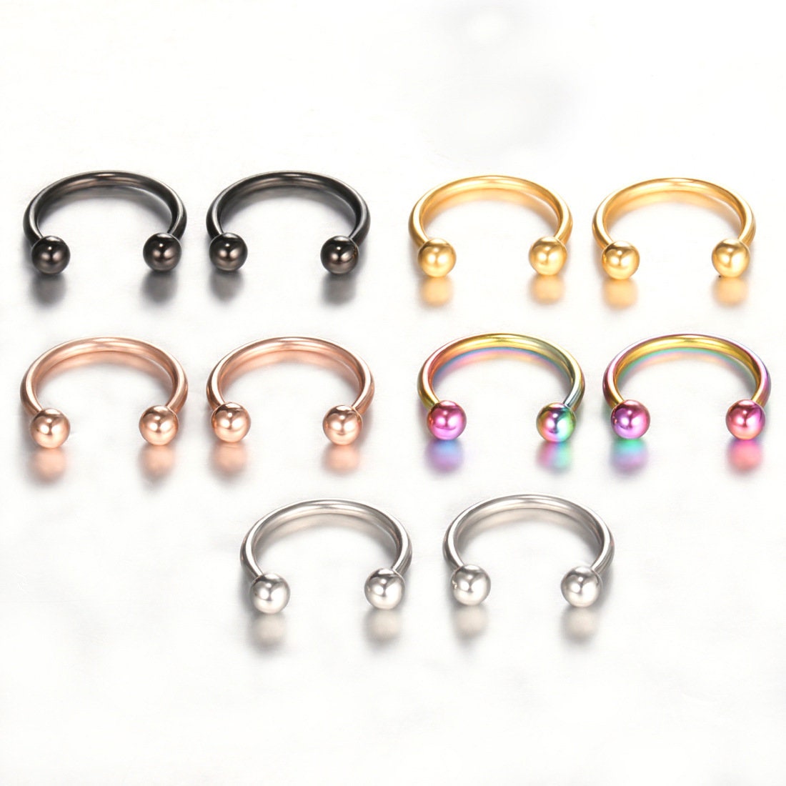 10pc 16g Stainless Steel Body Piercing Jewelry Mix and Match Etsy