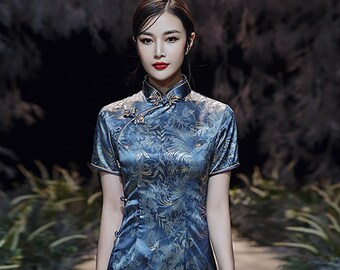 modern chinese silk dress