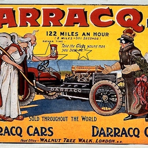Cartel publicitario de Darracq