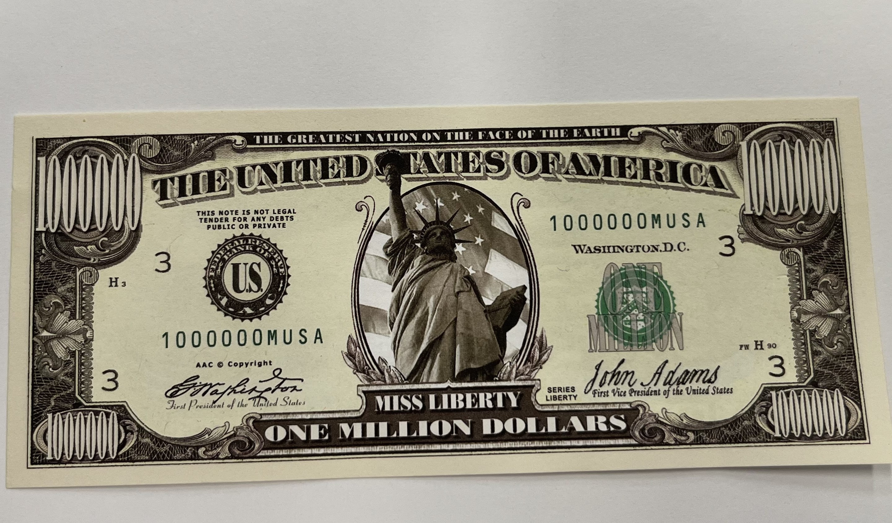 One million dollar Bill for entertainment only