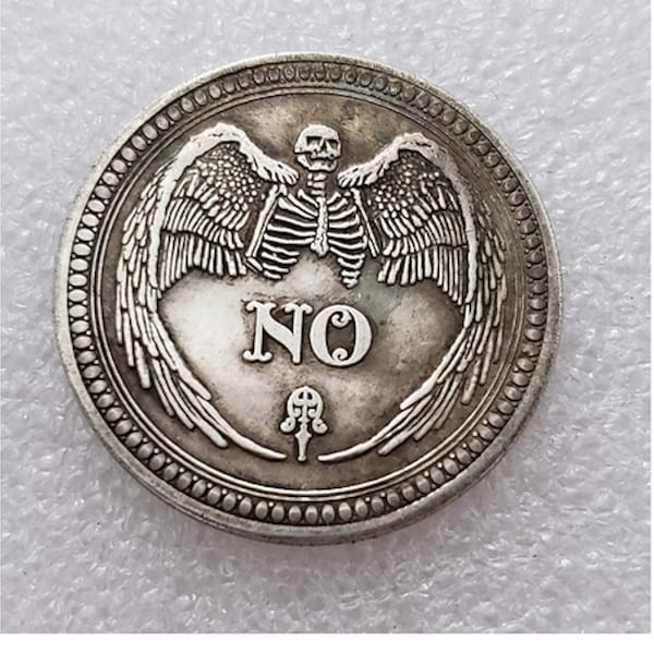 Yes or No Ouija Gothic Prediction Decision Coin.  comes in plastic holder