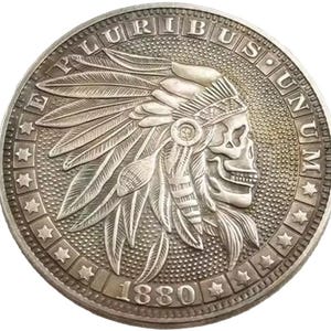 1880 Indian Skull Head Zombie Dollar not real for enterainment only