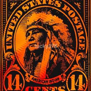 1923 Indianer Stempel. Digitale Kunst