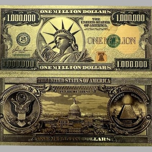 Goudfoliebiljet van één miljoen dollar Alleen voor amusement.