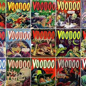 Voodoo Comics 1952 - 1954 PDF form digital comics Download link provided at purchase.
