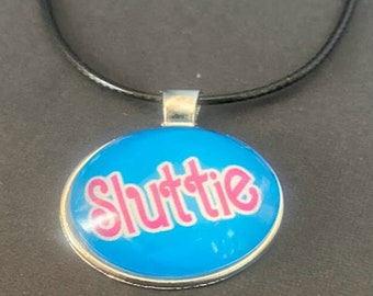 Sluttie Necklace or Submissive Collar Charm Kink Wear BDSM Funny Sexy