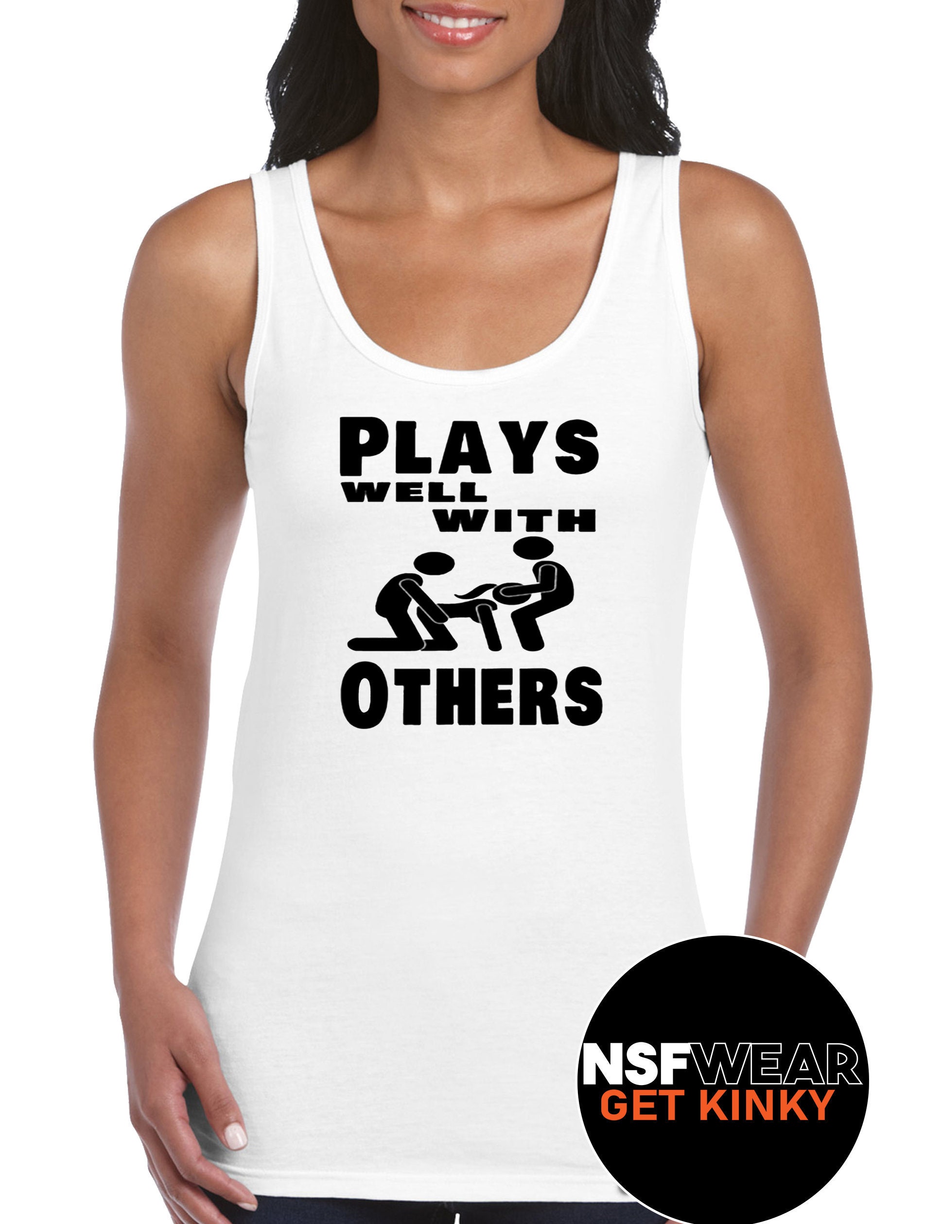 Plays Well With Others Tank T-shirt Cami or Apron Hotwife pic image