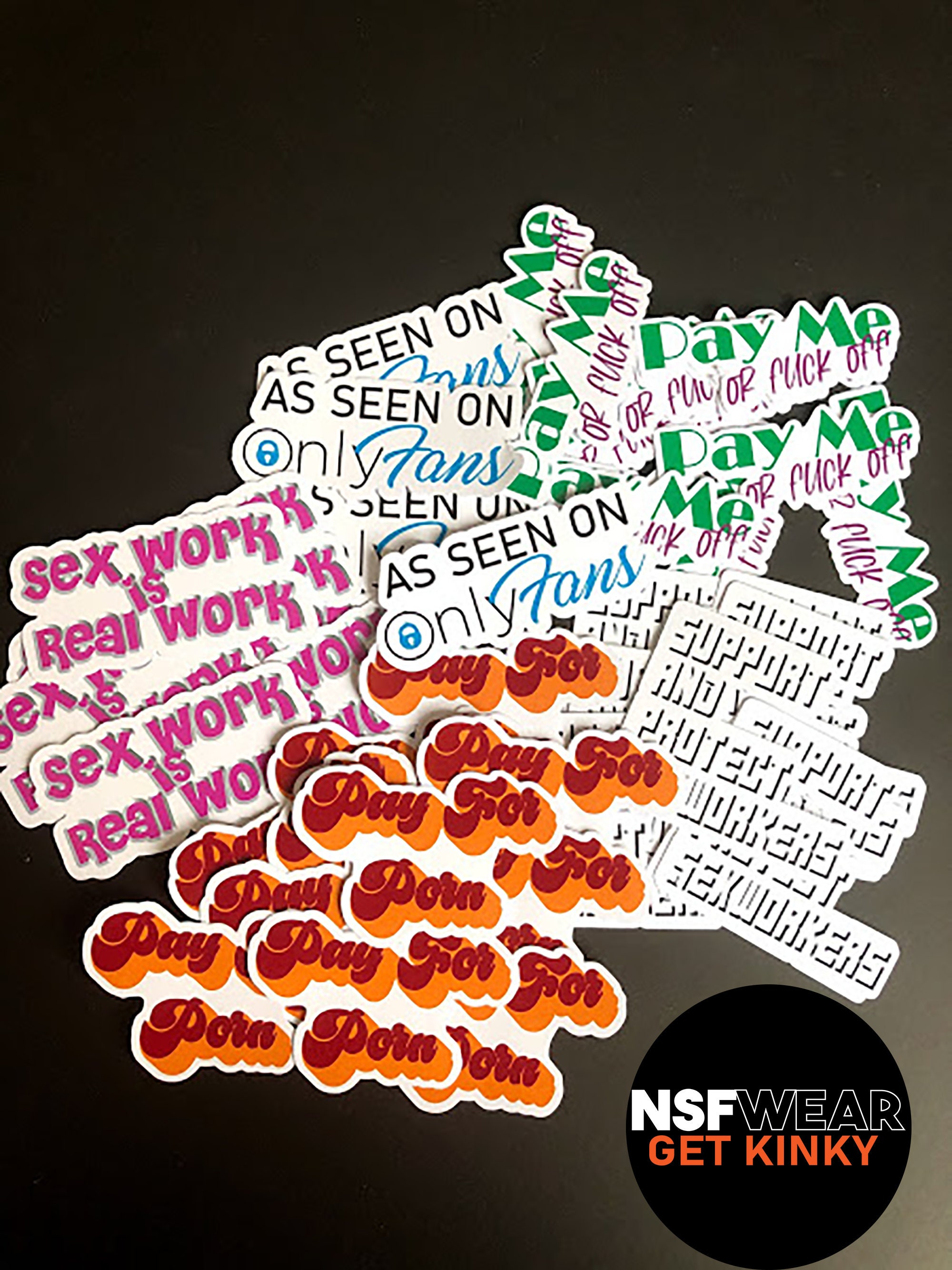 Sexwork 5 Glossy Sticker Pack Seulement fans Sex Work Cam image